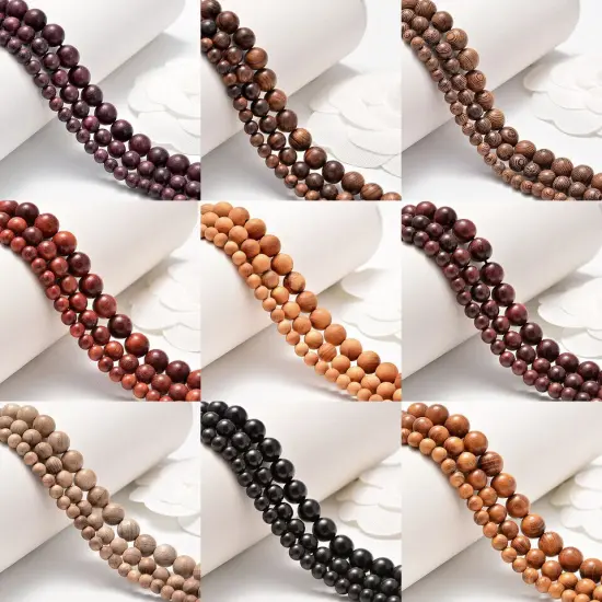 6mm 8mm 10mm Natural Wood Beads Round Polygons Spacer {4}