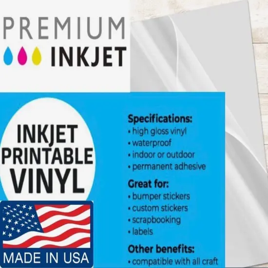 25 Sheets A4 (8.3&rdquo;x11.7&rdquo;) Printable Vinyl Clear Sticker Paper Waterproof Label for Ink Jet Printer. {1}