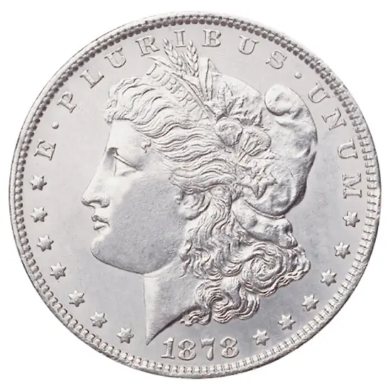 1878S "First-Year-of-Issue" Morgan Silver Dollar Graded MS60 Uncirculated {2}