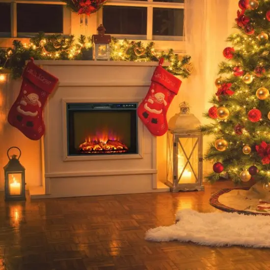 26 Inch Recessed Electric Fireplace heater with Remote Control {2}