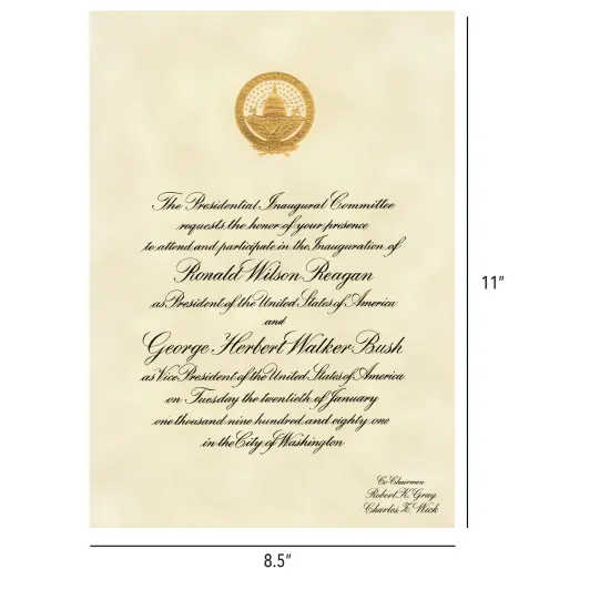 Official Ronald Reagan First Presidential Inauguration Invitation and Presidential Dollar {6}