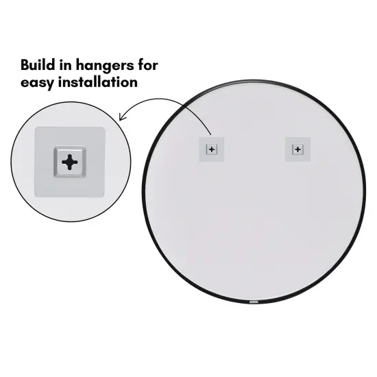 Americanflat Framed Round Mirror - Circle Mirror for Bathroom, Bedroom, Entryway, Living Room - Large Black Circle Mirror for Wall D&eacute;cor {11}