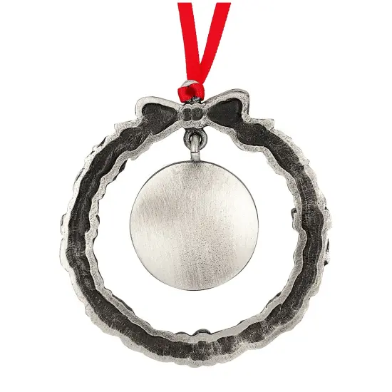 Wreath Ornament With Colorized Quarter Snowman Coin {3}