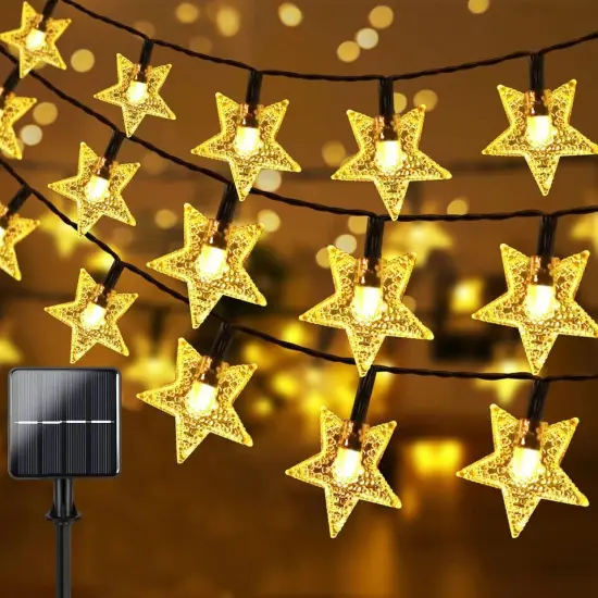 LED Solar String Lights Outdoor Star Fairy Light Warm white {3}