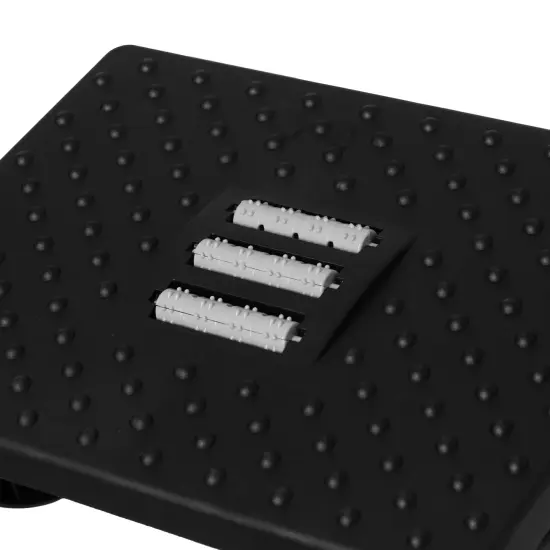 Black Rocking Footrest Massage Under Desk with Soothing Massage Points and Rollers, Swinging Foot Stool Support {5}