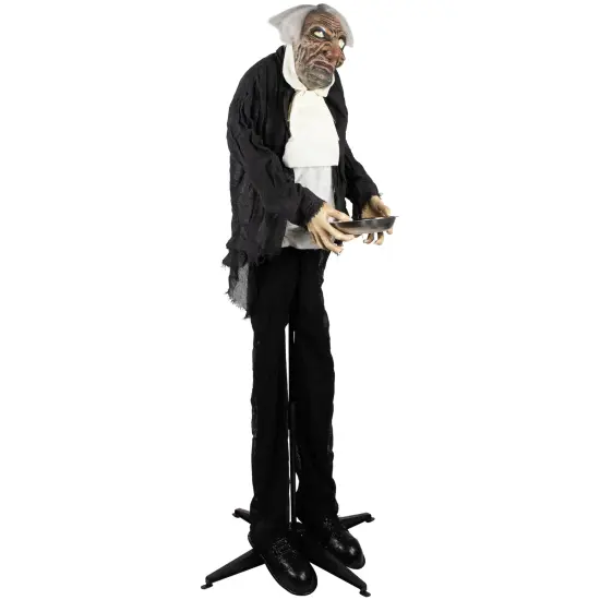 Northlight LED Lighted Animated Butler with Sound Halloween Decoration - 5.5' - Clear Lights Gray {4}