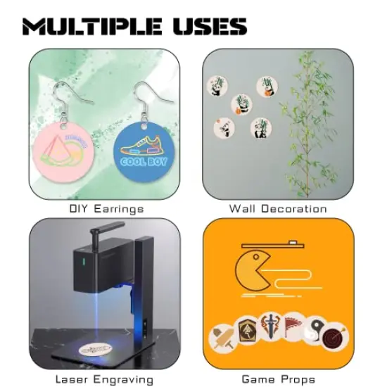 Hion 100 Pcs Unfinished Wood Slices - 2 Inch Natural Round Wood Circles for Crafts Wood Blanks Round Cutouts Ornaments Slices - for DIY Art Crafts Christmas Decorations {4}