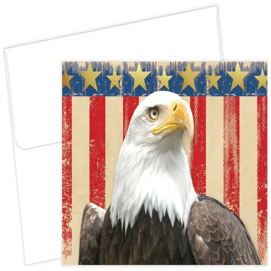 Great Papers! Note Card and Envelope, Patriotic with Gold Foil, 4.75" x 3.375"(folded), 20 count {1}