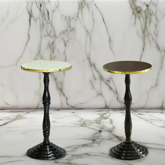 Round Wooden Side Table, Living Room Accent Pedestal End Table - Modern Furniture, Decorative Stand, Small Space Solution, Circular Design, Rustic Home Decor, Elegant Home Furnishing White {12}