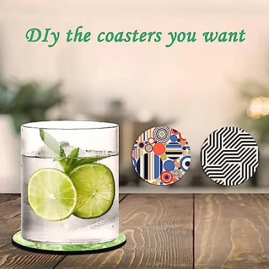 50 Pieces Sublimation Blank Cup Coasters Bulk, 4x4 Inch Round Blank Cup Mat Rubber for Sublimation Transfer Heat Press Printing DIY Crafts {2}