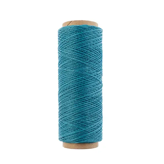 Gudebrod 0.015" Waxed Polyester Thread 500ft | Made In USA Turquoise {2}