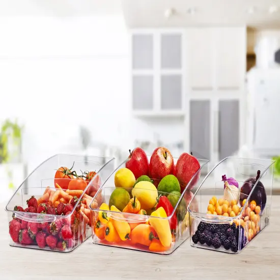 Sorbus Fridge Organizer on Wheels - Rolling Fridge Organizers and Storage Clear Design with Dividers & Handles for Kitchen Organization and Storage - Refrigerator Organizer Bins & Pantry Storage Bins {5}