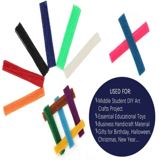 500Pcs Non-Toxic Wax Yarn Sticks for DIY Art and Crafts {3}