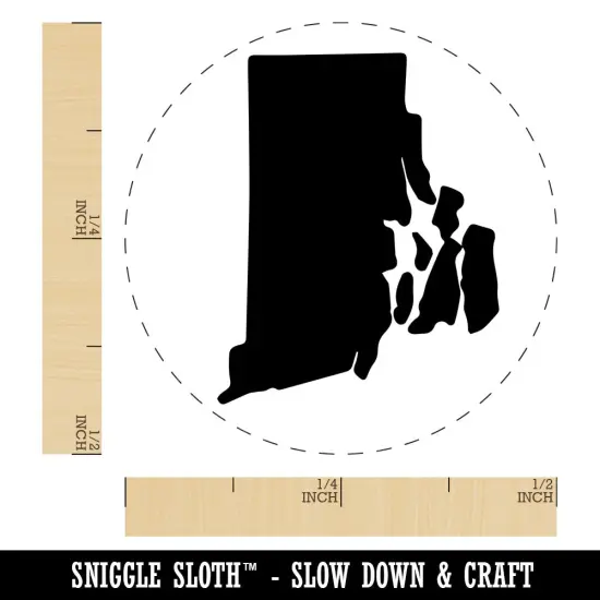 Rhode Island State Silhouette Self-Inking Rubber Stamp for Stamping Crafting Planners Dry Pad {1}