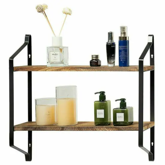 2 Layer Floating Shelves Industrial Wall Storage Rack. {1}