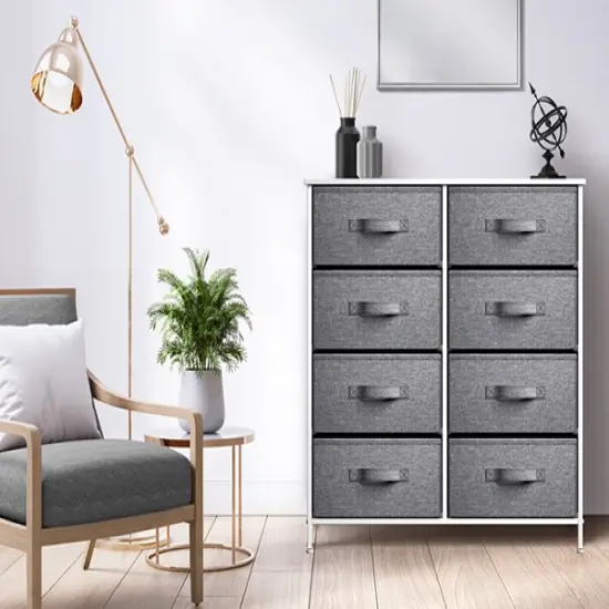 Sorbus Extra Wide Dresser Organizer With 8 Drawers - Large Storage Furniture for Bedroom, Hallway, Living Room, Nursery & Closet White {6}