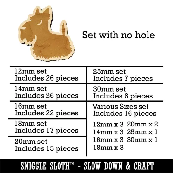 Delightful Cartoon Scottish Terrier Mini Wood Shape Charms Jewelry DIY Craft {1}