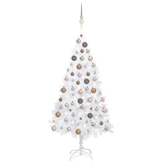 Artificial Christmas Tree with LEDs and Ball Set White {1}