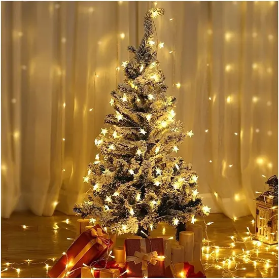 Star String Lights 10Ft 20 LED Fairy Lights Battery Operated Waterproof Indoor Outdoor Twinkle Christmas Lights for Bedroom Party Wedding Xmas Tree Decoration (Warm White) {6}