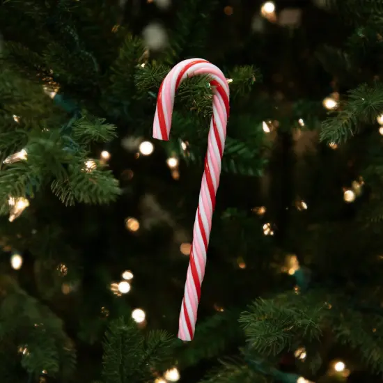 Northlight Peppermint Candy Cane Christmas Ornaments - 7" - Red and White - 12 ct {3}