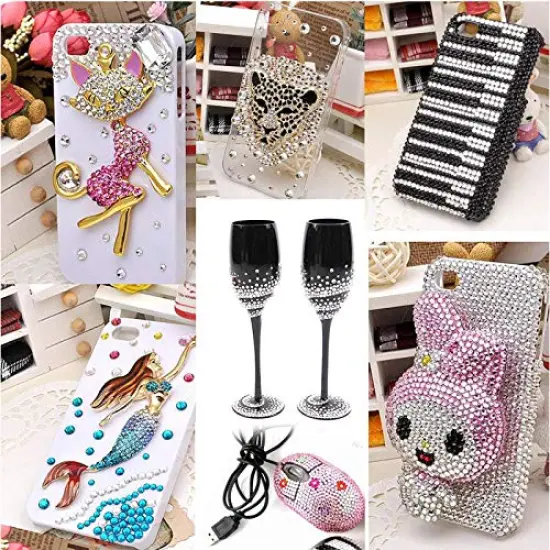 900 Pieces Self-Adhesive Rhinestone Stickers,15 Colors,DIY Face Gems Body Stickers Nail Makeup 3mm 4mm 5mm Festival Carnival Embellishments for Crafts 1pcs {3}