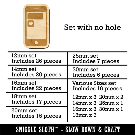 Mobile Tablet Phone Heart Text Message Mini Wood Shape Charms Jewelry DIY Craft {1}