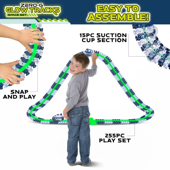 USA Toyz Zero G Space Glow Race Track for Kids- 258pc {3}