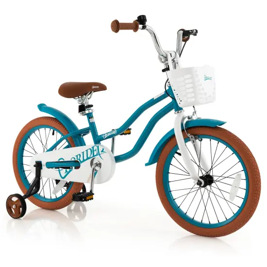 Children Bicycle with Front Handbrake and Rear Coaster Brake Turquoise {3}