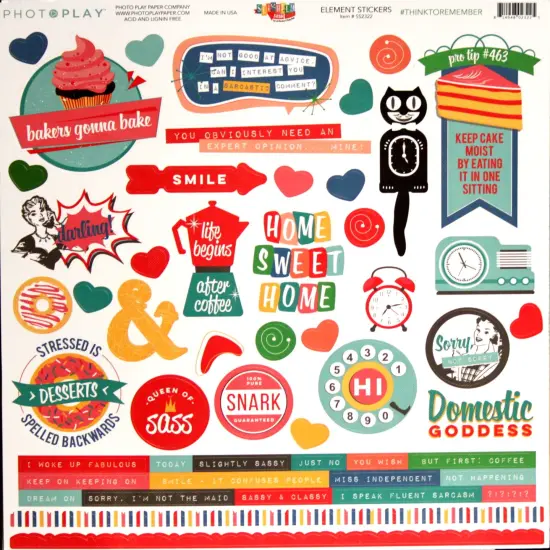 PhotoPlay Slightly Sassy 12 x 12 Cardstock Element Stickers {1}