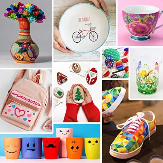 13 Colors Acrylic Markers Pens for Rock Painting, Paper, Plastic, Ceramic, Glass, Wood, Metal, Scrapbooking Craft, Card Making, Canvas. Water-Based, Non-Toxic, Quick Dry, Medium Tip, {3}