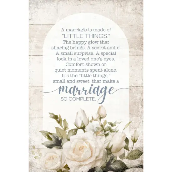 A Marriage Wood Plaque with Easel and Hook Wall Tabletop Art - 4 inches x 6 inches {1}