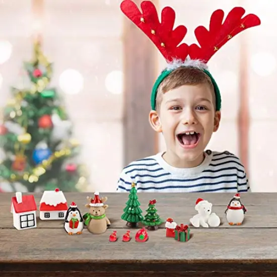 LovesTown 38 PCS Fairy Garden Christmas Accessories, Christmas Miniature Ornaments, DIY Snow Globe Figurines, Christmas Decorations for Christmas Party {4}