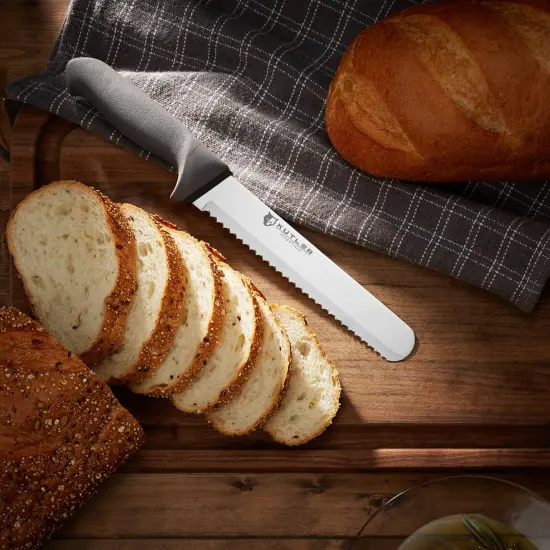 KUTLER Professional Bread Knife and Cake Slicer with Serrated Edge - Ultra-Sharp Stainless Steel Cutlery {2}
