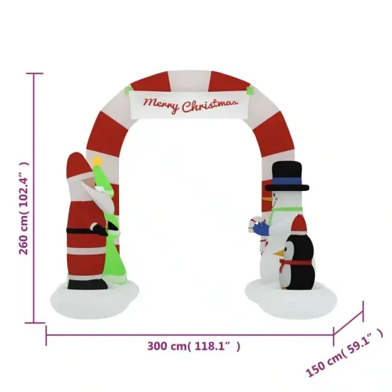 8.5ft Christmas Inflatable Santa & Snowman Arch Gate with LED Lights {3}