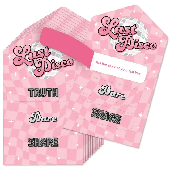 Big Dot of Happiness Last Disco - Bachelorette Party Game Pickle Cards - Truth, Dare, Share Pull Tabs - Set of 12 {1}