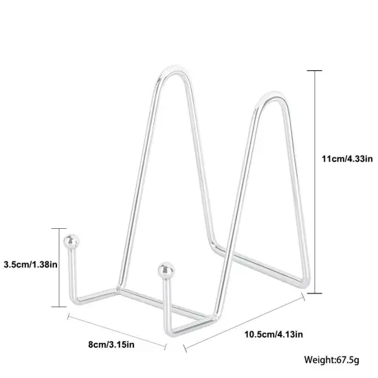 Kitcheniva 4" Metal Frame Holder Display Stands 4 Pack Silver {1}