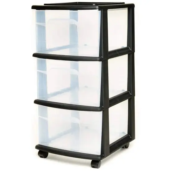 Plastic 3 Drawer Medium Home Storage Container {1}