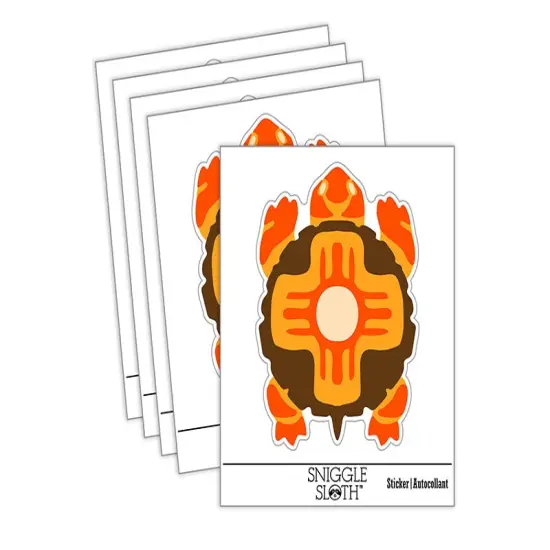 Southwestern Style Tribal Turtle Tortoise Waterproof Vinyl Phone Tablet Laptop Water Bottle Sticker Set - 5 Pack {2}