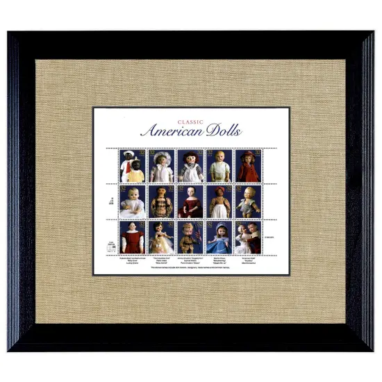 American Dolls Stamp Sheet in 16 x 14 Wood Frame {1}