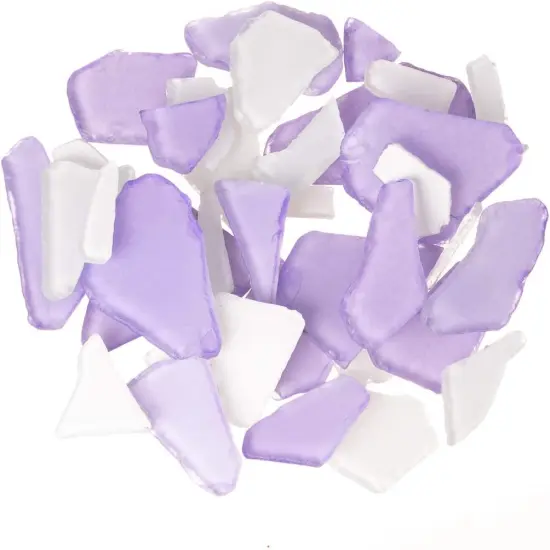 Sea Glass 11 Ounces Purple & White Mix Sea Glass - Bulk Seaglass Pieces for Beach Decor & Crafts {1}