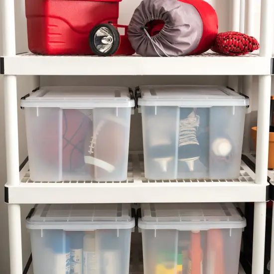 IRIS USA 46.6qt WEATHERPRO Airtight Plastic Storage Bin with Lid and Seal and 4 Secure Latching Buckles {2}