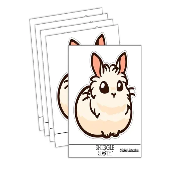 Lionhead Rabbit Bunny Cute Waterproof Vinyl Phone Tablet Laptop Water Bottle Sticker Set - 5 Pack {2}