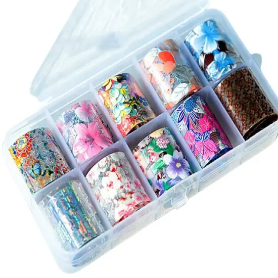 Kitcheniva Holographic Nail Foils DIY Art Transfer Stickers Set of 10 {1}