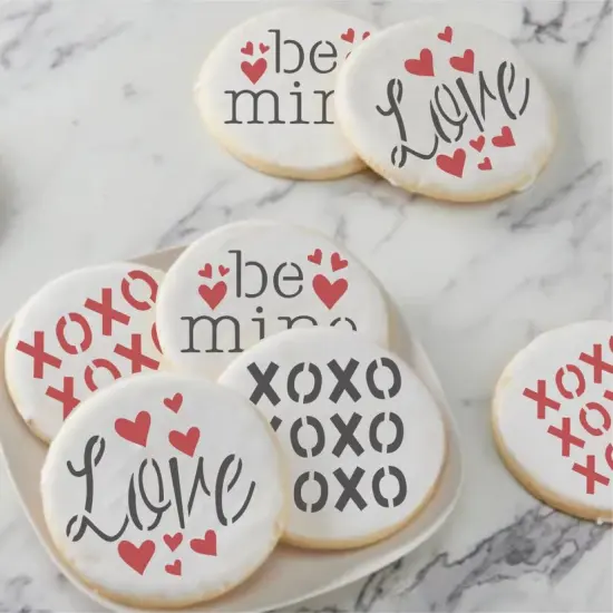 Valentines Round Cookie Stencil 3 Pc Set - 3 inch {2}