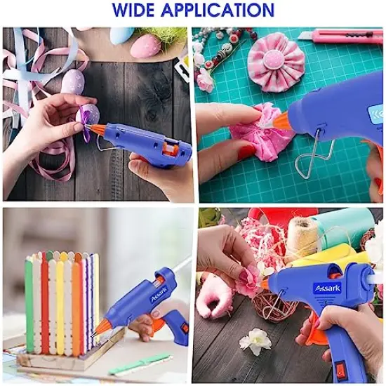 Glue Gun, Mini Hot Glue Gun Kit with 30 Glue Sticks for School Crafts DIY Arts Quick Home Repairs, 20W (Blue) {3}