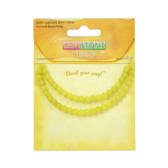 6 Packs of Butter Jade Beads - 4mm - 45 pcs. {1}
