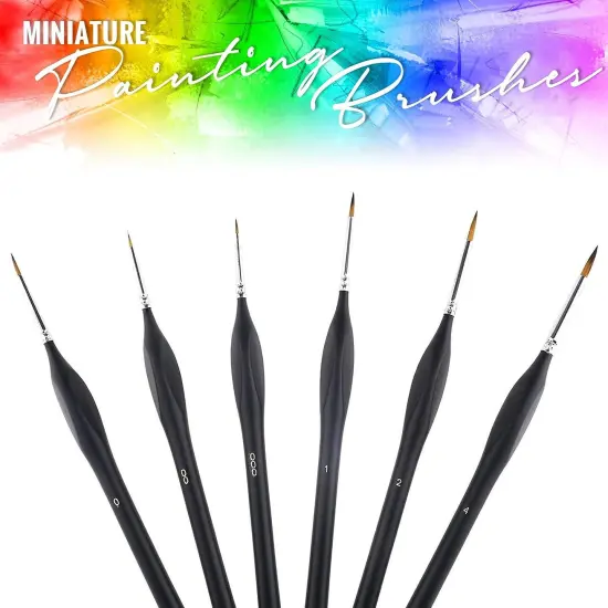 Pixiss Model Paint Storage Case for Testors Paints with 6 Fine Detail Miniatures Paint Brushes (Paint Not Included) {6}