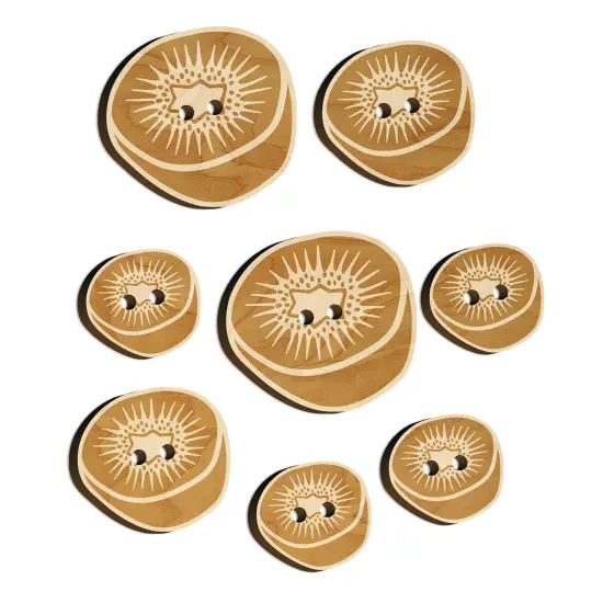Kiwi Fruit Drawing Wood Buttons for Sewing Knitting Crochet DIY Craft {7}