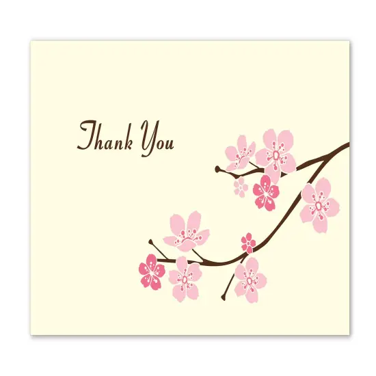 Great Papers! Thank You Note Card and Ivory Envelope, Blossom Branches, 4.75" x 3.375"(folded), 50 count {2}