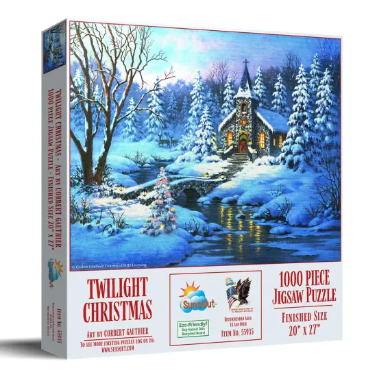 Sunsout Twilight Christmas 1000 pc Jigsaw Puzzle 55935 {3}
